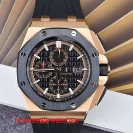 Iconic Ladies' AP Wrist Watch Mens Watch Royal Oak Offshore 18K Rose Gold Second hand Watch RO.OO. A002CA.02