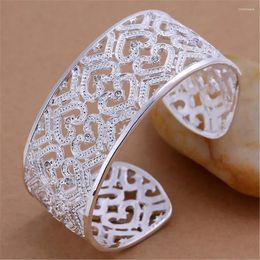 Bangle Charms Nice Simple Fashion Silver Color Elegant Women Crystal Bangles Bracelet Jewelry Wedding Gift