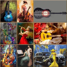 Number Diy Paintings by Numbers Music Dream Violin and Guitar Picture Coloring by Numbers on Canvas Decoration for Home Unique Gift