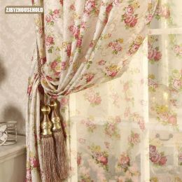 Curtains Cretonne Recommended New Flower Curtains Living Bedroom Korean Garden marriage room in Small Girl