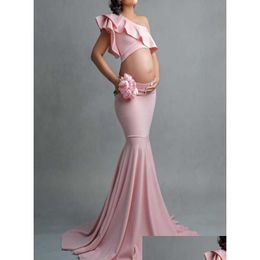 Maternity Dresses Sexy For Po Shoot Ruffles Long Pregnancy Dress Pography Props 2021 Baby Shower Women Maxi Gown Q05989201 Drop Deli Dhu51