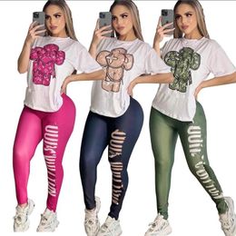 NEW Women's Tracksuits Luxury brand Knitted Casual sports Suit 2 Piece Set designer Tracksuits D0075
