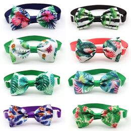 Dog Apparel 30 50 Pcs Pet Accessories Bowtie Tropical Plant Flower Summer Bow Tie Adjustable Size Necktie223p