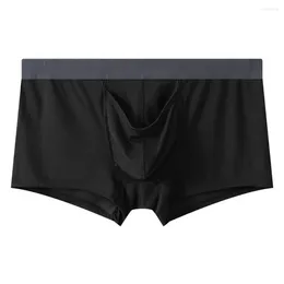 Underpants Ice Silk Thin Breathable Boxer Briefs Men's Gun Egg Separation Shorts Sexy Separate Open Ball Pouch Underwear Comfort Pant