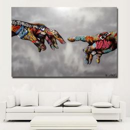 Graffiti Living Colorful Prints For Street Hands Painting Selflessly Art Classic Room Art Abstract Pictures Posters Wall jllxI yum254J