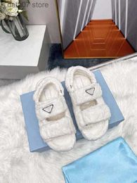 Hausschuhe Womens Designer Pantoffers Wolle Open-Toe Hanf Seilsandalen Freizeit und vielseitig dicke Sohle Isolierungh240313