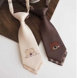 Neck Ties Sweet Janese Girl Gift Coffee Brown Bear Tie L240313