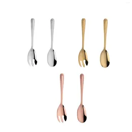 Dinnerware Sets Salad Spoon Fork Practical Lightweight Housewarming Gifts Dessert Tableware For Restaurant Hiking Kitchen Dinner Wedding