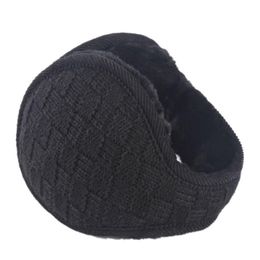 Winter Earmuffs Warm Knitted Ear Muffs Folding Ear Warmer Faux Plush Muff Back Cover Bag Fur Earmuffs for Men and Women264d