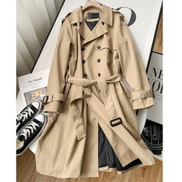 Khaki Classic Double Breasted Trench Korean Fashion Casual Slim Fit Overcoat Male Luxury Man Jacket Windbreaker Mens Coat 240329