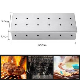 Tools Smoker Box BBQ Smoker Box Wood Chips For Indoor Outdoor Charcoal Gas Barbecue Grill Meat Infused Smoke Flavor Accessories