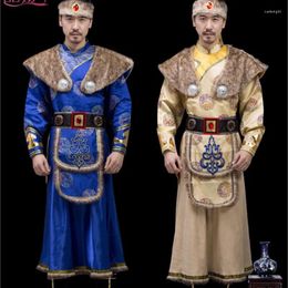 Stage Wear Inner Mongolia Clothing Men Ethnic Minority Dancing Dress Tibetan Dance Performance Costumes Robe Mongolian