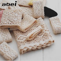 Machines 5yards 37cm Beige White Embroidery Lace Diy Handmade Wedding Party Craft Gift Packing Patchwork Cotton Crocheted Lace Ribbon