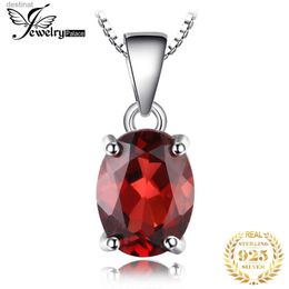 Pendant Necklaces JewelryPalace Natural Garnet Amethyst Citrine Peridot Blue Topaz 925 Sterling Silver Pendant Necklace Gemstone Jewelry No ChainL242313