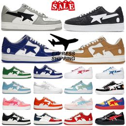 men women designer Casual shoes skate Black Sax Orange Black White Grey Black Combo Pink Pastel Green Camo Blue Blue Suede mens trainer sneakers