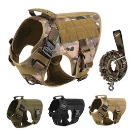 No Pull Harness For Large Dogs Military Tactical Dog Harness Vest German Shepherd Doberman Labrador Service Dog Training Product 2239p