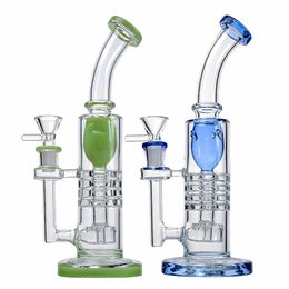 Torus Inverted Showerhead Glass Bong Thick Glass Ratchet Perc and Barrel Perc Water Pipe 14mm Female Joint YQ02