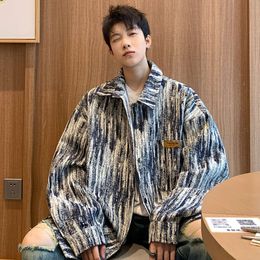 Spring Oversized Men's Tie Dyed Loose Trendy Brand Fresh Jacket for Male Students, Small Fragrant Style Clothes