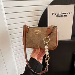 Factory Wholesale High Quality Handbag for Women in 2024 New Pearl Chain Underarm Small Square Bag Fashionable Printed Crossbody