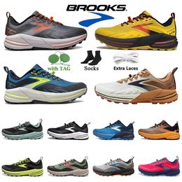 mens trainers designer brooks running shoes Brook Cascadia 16 Launch 9 Hyperion Tempo triple black white grey yellow orange mesh outdoor men women sports sneakers