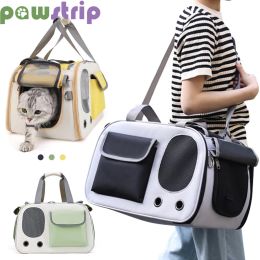 Strollers Cat Carrier Bag Foldable Portable Outdoor Travel Handbag Large Capacity Breathable Pet Carrying Shoulder Bags Pet Supplies
