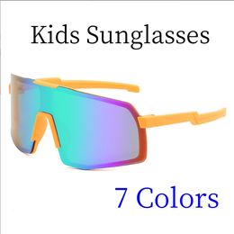 New Kids Sunglasses orange frame Outdoor Bicycle Dust Proof Glasses Riding Sunglasses Sports Sunglasses seven Colour