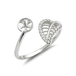 Jewellery Settings Leaf Ring Mounts Pearl 925 Sterling Sier Blanks Zircon Hollow Cut Leaves Design 5 Pieces1372012 Drop Delivery Dh8Oe