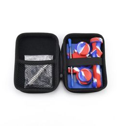 Silicone Collector NC Kit Set with Titanium Nail Dabber Tool Silicon Cap Holder Wax Container Zipper Case Concentrate DHL5677908