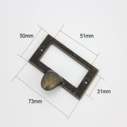 73x62mm antique label frame pull drawer card holder handle with screws234q