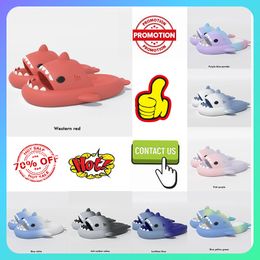 Designer Casual Platform shark Slides Slippers Men Woman anti rainbow fashion slip wear-cLight weight breathable Low cut super soft sandals Slipper GAI