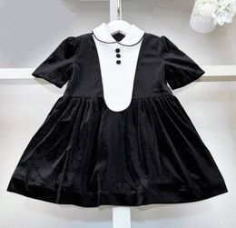 2024 New Girls Kids Dress Flower Elegant Causal Princess Party Black Dresses Children Clothing Birthday Wedding Party Baby Girl Dress