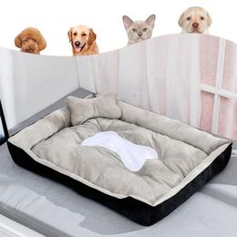 Kennels & Pens Super Soft Sofa Dog Beds Waterproof Bottom Fleece Warm Bed For Plus Size Pet Cat Winter Accessories241P