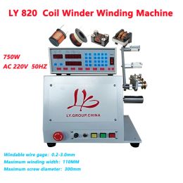 750W LY 820 Automatic CNC Coil Winding Machine Wire Cable 0.2-3mm 6000 R/min Wire Coiling Winder Single Shaft 220V/110V