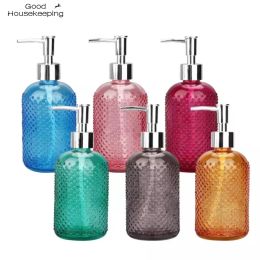 Dispensers Glass Hand Liquid Soap Dispenser Pump Shampoo Bottle Shower Gel Storage Box Kitchen Sink Bathroom Accessories Set 330ml 400ml