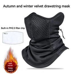 JEPOZRA Autumn and winter riding mask neck cover warm cold protection motorcycle head Philtre pile drawstring ski 240312