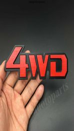 Metal Chrome Red 4WD 4x4 Car Rear Trunk Tailgate Emblem Badge Decal Sticker SUV8122097