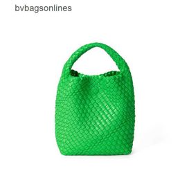 Luxury Bottegs Venets Tote Bag Lady 2024 Summer New Design Hand Woven Vegetable Basket Handbag Fashion Texture Bucket with Original 1:1 Logo