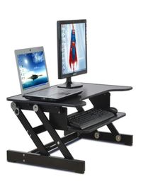 EasyUp Height Adjustable SitStand Desk Foldable Laptop Desk Table With Keyboard Tray Aluminum Alloy NotebookMonitor Holder9876112