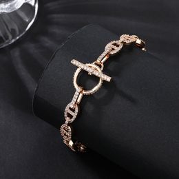 Designer Jewelery bracelet Silver Rose Gold diamonds Bracelet for women men wedding for couples brand Valentines Day gift with box