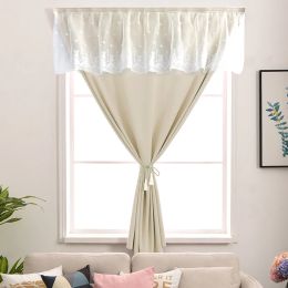 Curtains New Beautiful Lace Punch Free Velcro Blackout Curtain Shading AntiUV For Living Room Bedroom Window Curtain Easy Instal Drapes