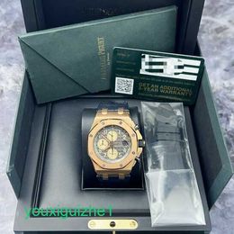 AP Watch Top Machinery Watch Royal Oak Offshore Series 26470OR Grey Disc 18K Rose Gold Automatic Mechanical Mens Watch 42mm