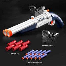 Gun Toys Double Nozzle 04-2 Soft Bullet Toy Gun Foam Ejection Toy Foam Darts Blaster Pistol Manual Gun For Kid Adult CS Game yq240314