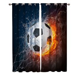 Curtains Soccer Football Game Room Curtains Large Window Window Curtains Living Room Bathroom Bedroom Decor Kids Window Treatment