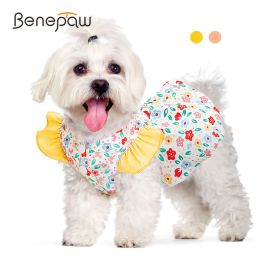 Dresses Benepaw Girl Cute Floral Dog Dress With D Ring Pet Clothes For Small Medium Dogs Cats Princess Puppy Outfits Apparel Birthday