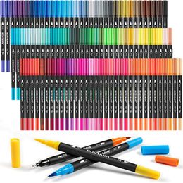 120 Colours Dual Tip Brush Art Marker Pens Colouring Markers Fine Pen for Adult Book Note Taking Supplier 240228