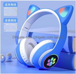 Walkie Talkie Headset Cat Ear Noise Cancelling Headphones Bluetooth 5.0 Young People Kids Support 6 Colours Ou4O Drop Delivery Otd2H