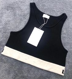 衣料品タンクトップレディースデザイナーTシャツブラックホワイトレター夏の半袖レディース衣料サイズS-Lキャミストップフェム