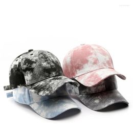 Ball Caps Baseball Cap Women Cotton Tie-dye Colorful Snapback For Girl Fashion Kpop Hats Summer Sun Hat