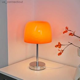 Table Lamps 1pc Retro Glass Mushroom Table Lamp - Modern Bedroom Bedside Decor Lamp for Living and Dining Room