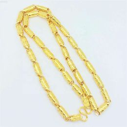 Fashion Design 24k Real Gold Filled Daily Wear Dragon Tubes Necklace 6mm Jewellery for Men Long Chain